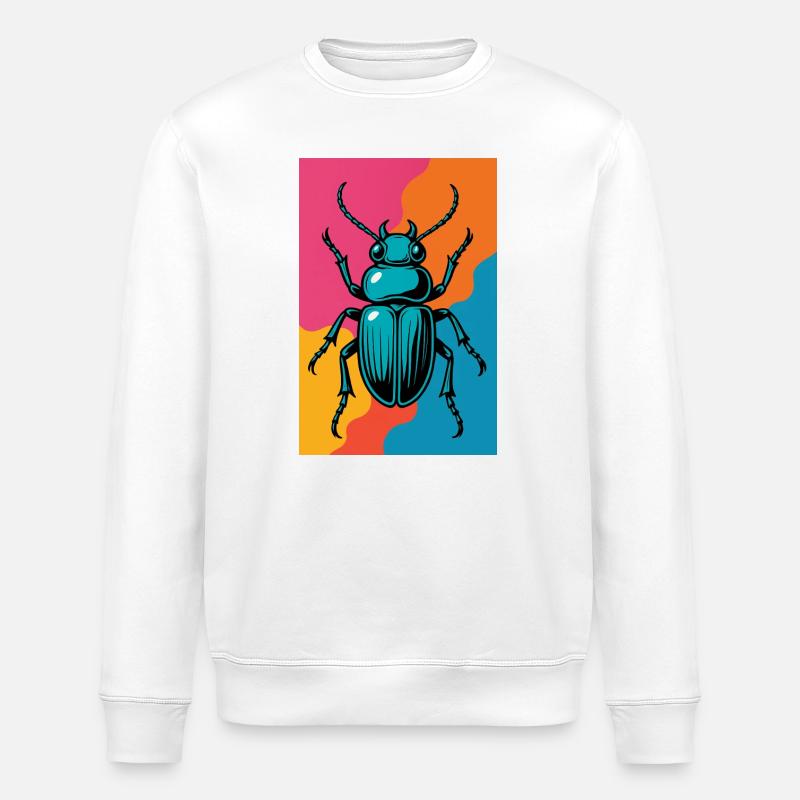 Insekt Pop Art Retro - Stanley/Stella Unisex Bio-Sweatshirt ROLLER - Weiß