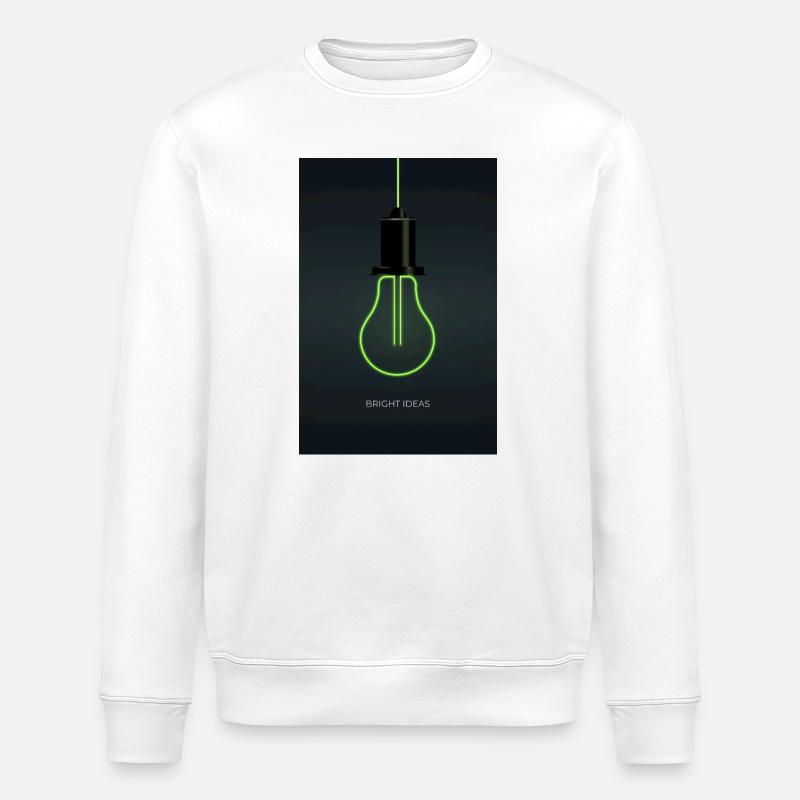 Bright Ideas – Neon Light Bulb Design - Stanley/Stella ROLLER Unisex Organic Sweatshirt - white