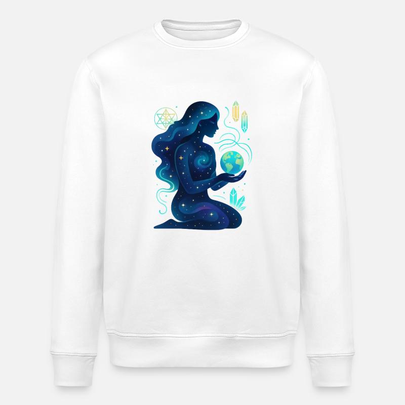 Kosmische Gaia – Mutter Natur - Stanley/Stella Unisex Bio-Sweatshirt ROLLER - Weiß