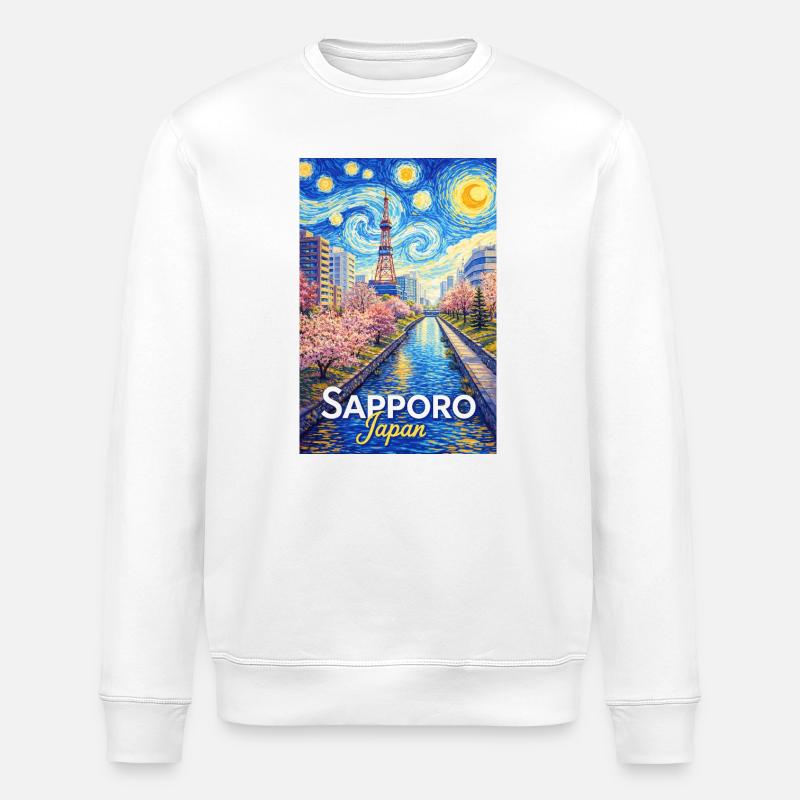 Sapporo, Japon - Sweat bio ROLLER Stanley/Stella Unisexe - blanc