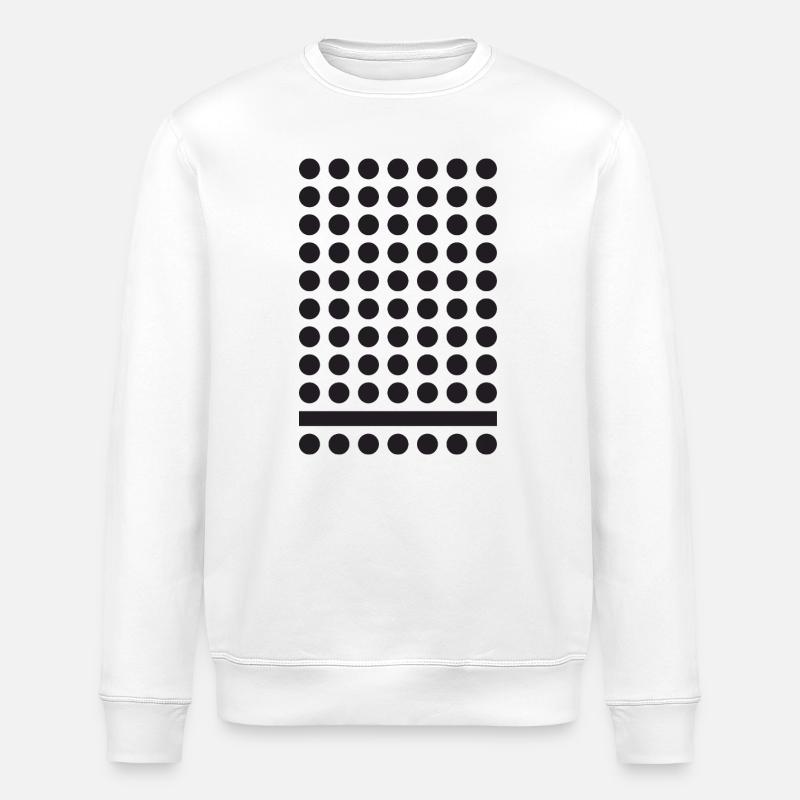 Motif de grille à points monochrome - Sweat bio ROLLER Stanley/Stella Unisexe - blanc