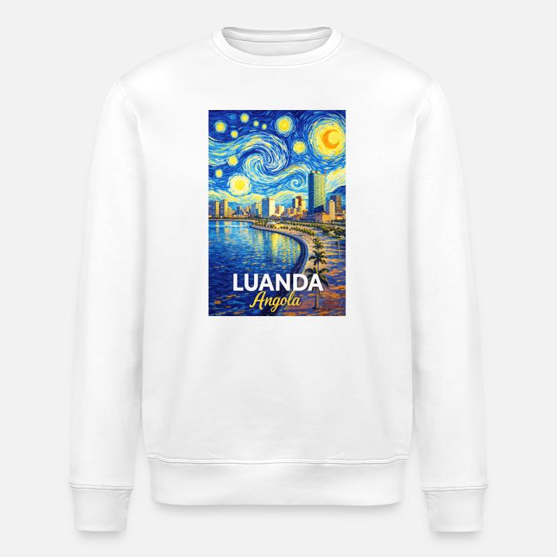 Luanda Evening Star Poésie côtière - Sweat bio ROLLER Stanley/Stella Unisexe - blanc