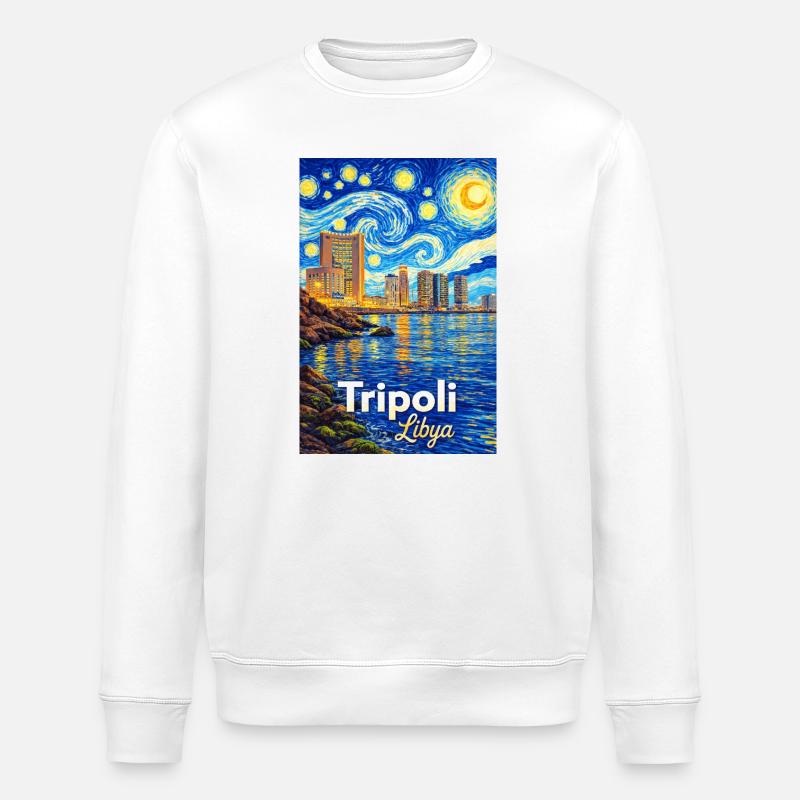Tripoli Libya Starry Night - Stanley/Stella ROLLER Unisex Organic Sweatshirt - white