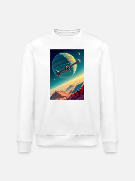 Humanity Finally Finds Its New Home in Space - Stanley/Stella ROLLER Unisex Organic Sweatshirt - white