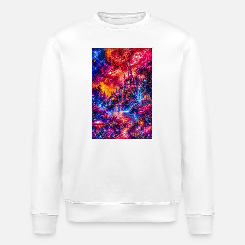 Chromatic Castle Dreamscape - Stanley/Stella ROLLER Unisex Organic Sweatshirt - white