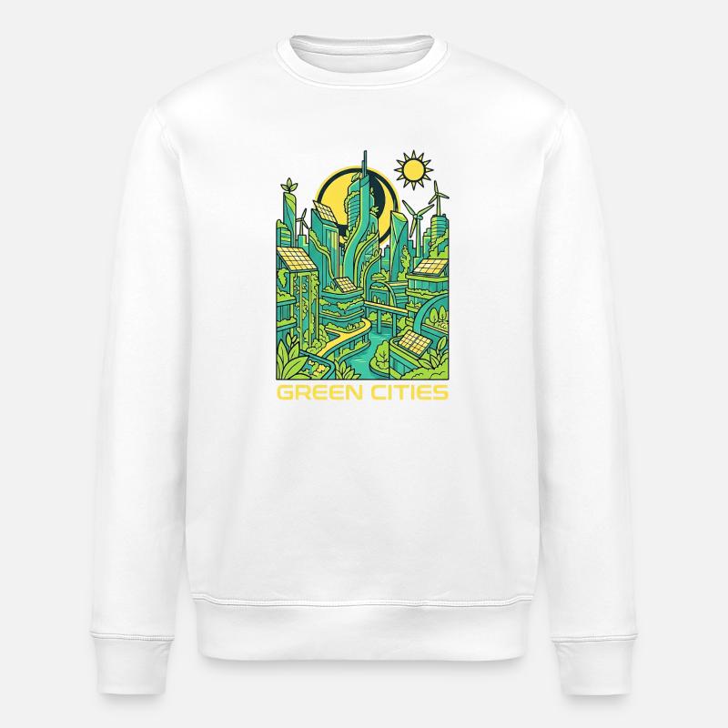 Green Cities Future - Stanley/Stella ROLLER Unisex Organic Sweatshirt - white