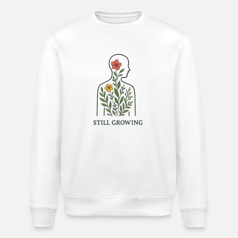 Still Growing Pflanzensilhouette - Stanley/Stella Unisex Bio-Sweatshirt ROLLER - Weiß