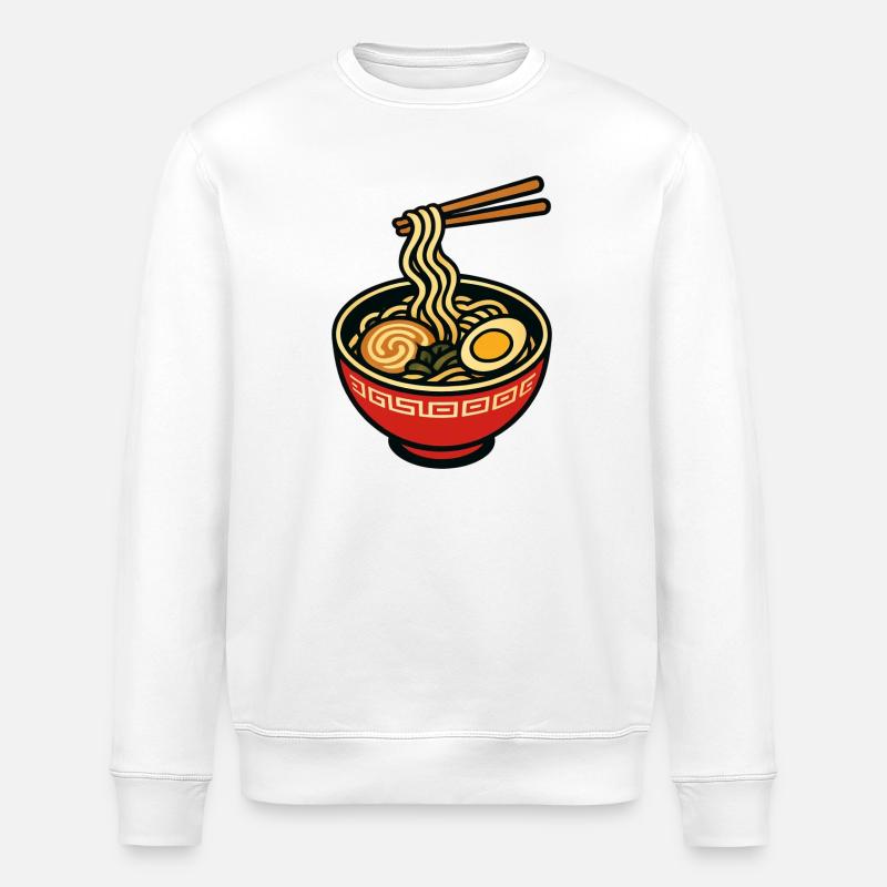 Ramen-Schüssel mit Essstäbchen - Stanley/Stella Unisex Bio-Sweatshirt ROLLER - Weiß