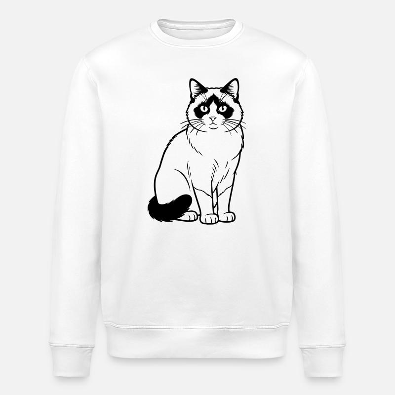 Chat Raquette - Sweat bio ROLLER Stanley/Stella Unisexe - blanc