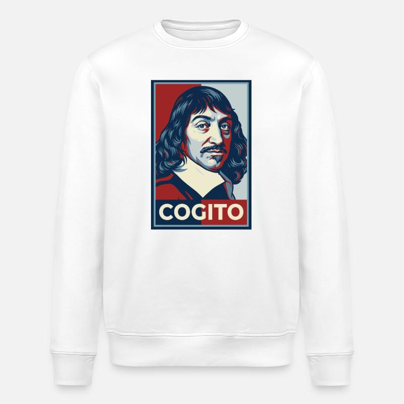 Descartes Cogito Pop Art Portrait - Sweat bio ROLLER Stanley/Stella Unisexe - blanc