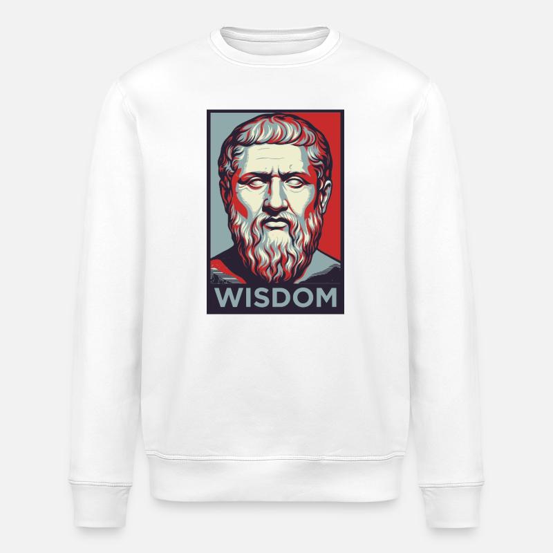 Wisdom Portrait Pop Art - Stanley/Stella ROLLER Unisex Organic Sweatshirt - white
