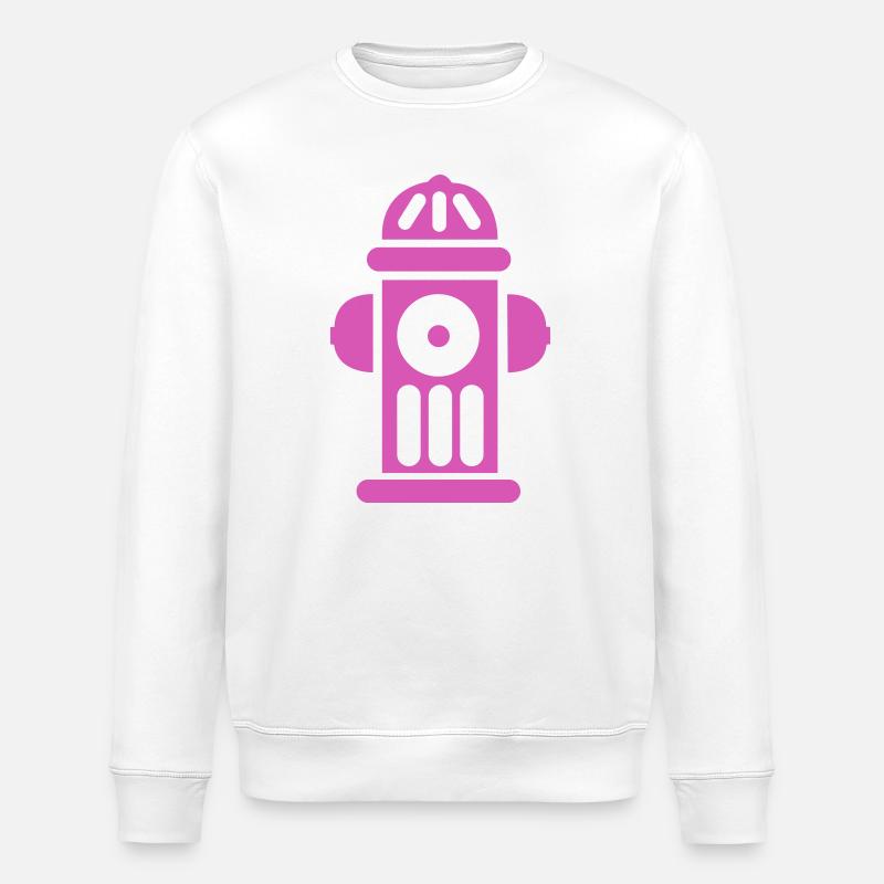 Magenta Hydrant Pop Art Symbol - Stanley/Stella Unisex Bio-Sweatshirt ROLLER - Weiß