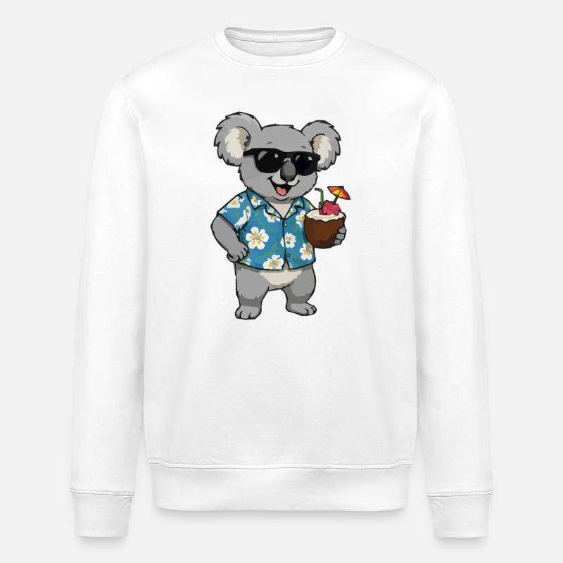 Koala Hawaii Cocktail - Sweat bio ROLLER Stanley/Stella Unisexe - blanc