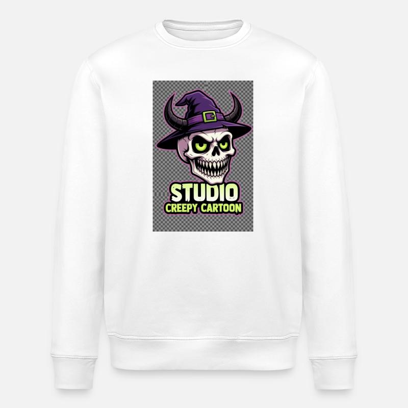 Studio Creepy Cartoon Logo - Stanley/Stella Unisex Bio-Sweatshirt ROLLER - Weiß