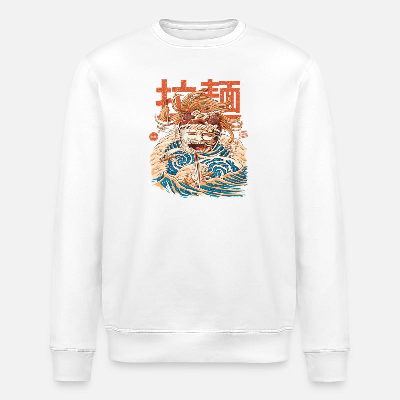 Ramen Attack - Stanley/Stella Unisex Bio-Sweatshirt ROLLER - Weiß