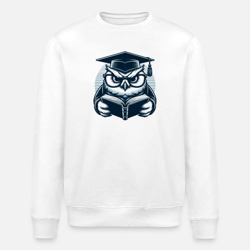 Hibou de lecture - Sweat bio ROLLER Stanley/Stella Unisexe - blanc
