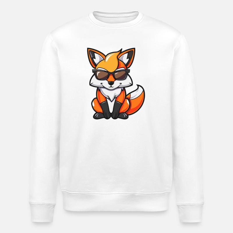 Fox Comic Cool - Stanley/Stella ROLLER Unisex Organic Sweatshirt - white