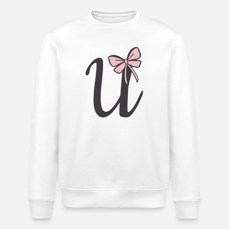 Anfangsbuchstabe U Schleifchen - Stanley/Stella Unisex Bio-Sweatshirt ROLLER - Weiß