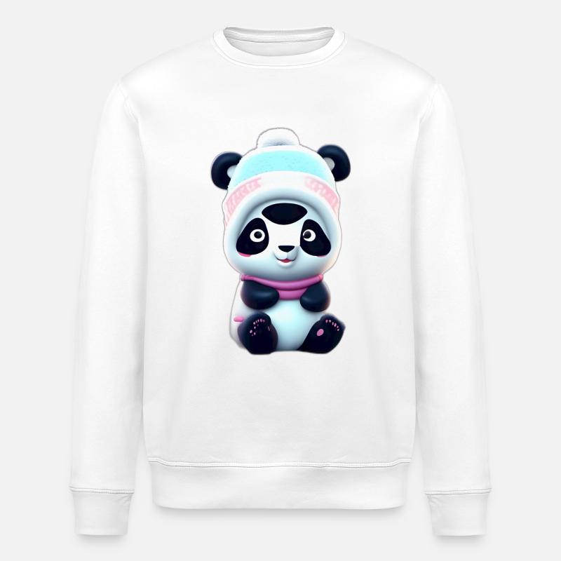 Panda sous la neige - Sweat bio ROLLER Stanley/Stella Unisexe - blanc