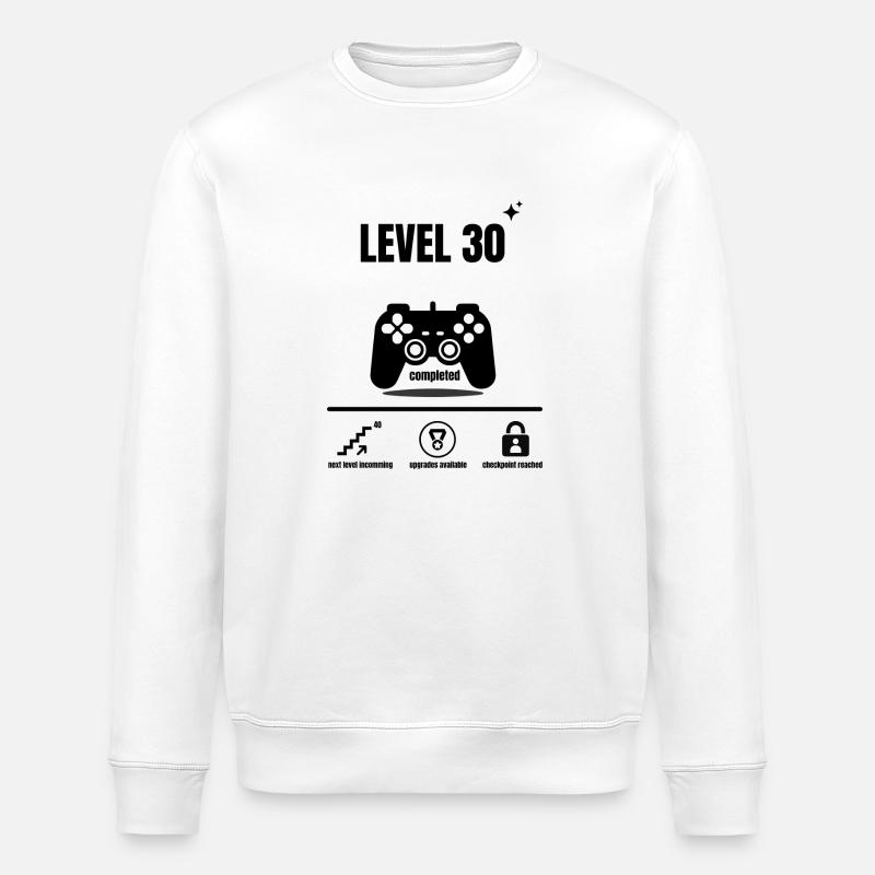 LEVEL 30 completed - Stanley/Stella ROLLER Unisex Organic Sweatshirt - white