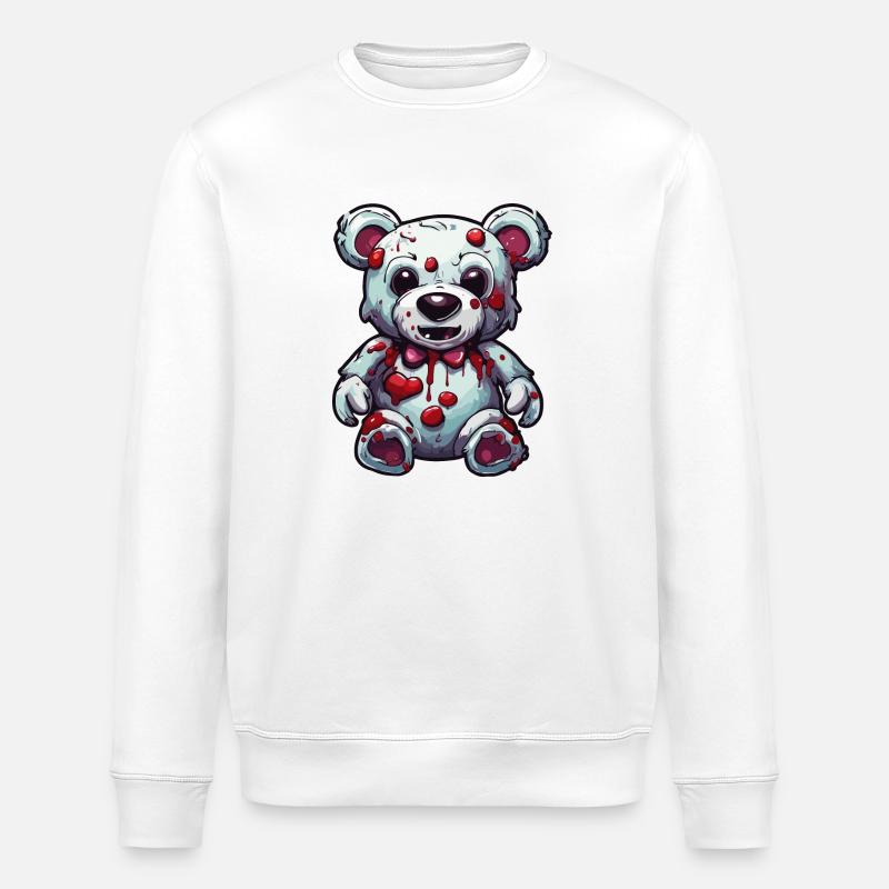 Teddybär / Kuscheltier / Stofftier / Geschenkidee - Stanley/Stella Unisex Bio-Sweatshirt ROLLER - Weiß