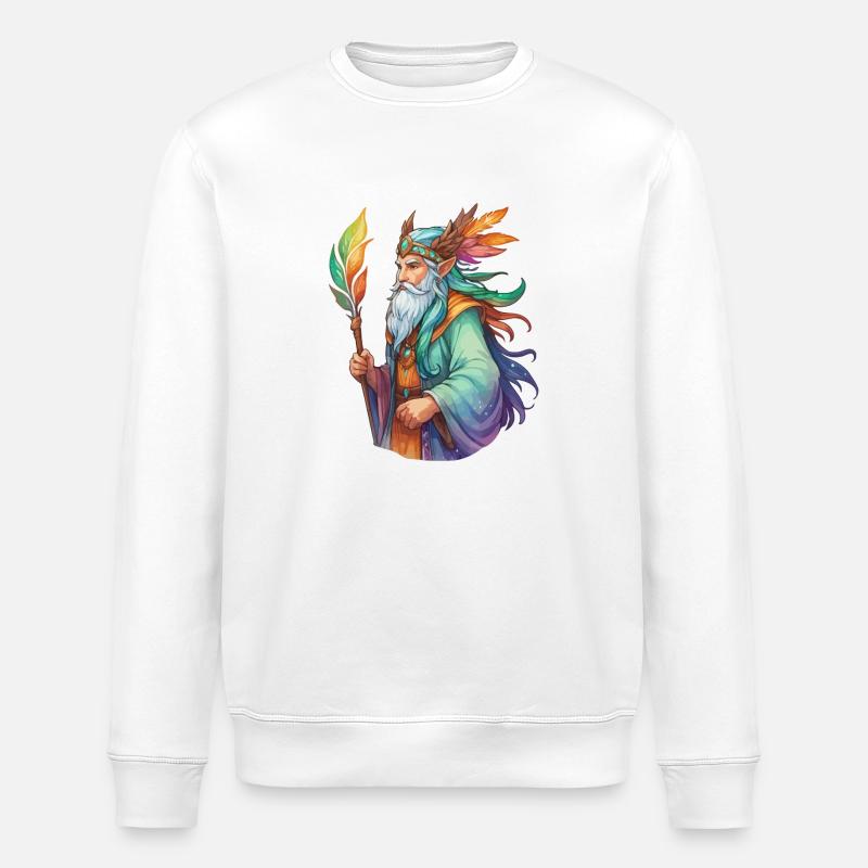 Druide Wasserfarben - Stanley/Stella Unisex Bio-Sweatshirt ROLLER - Weiß