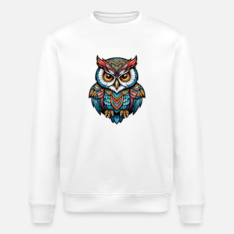 Eule Neo Traditional - Stanley/Stella Unisex Bio-Sweatshirt ROLLER - Weiß