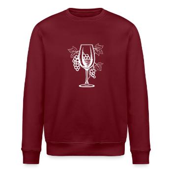 Wine Glass Wine Grapes - Stanley/Stella ROLLER Unisex Organic Sweatshirt - burgundy - Front - Nik (191cm)