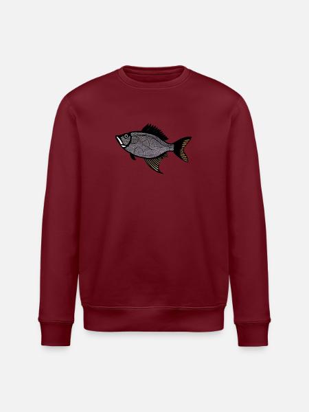 Red Drummer Fish (sébaste) - Sweat bio ROLLER Stanley/Stella Unisexe - blanc