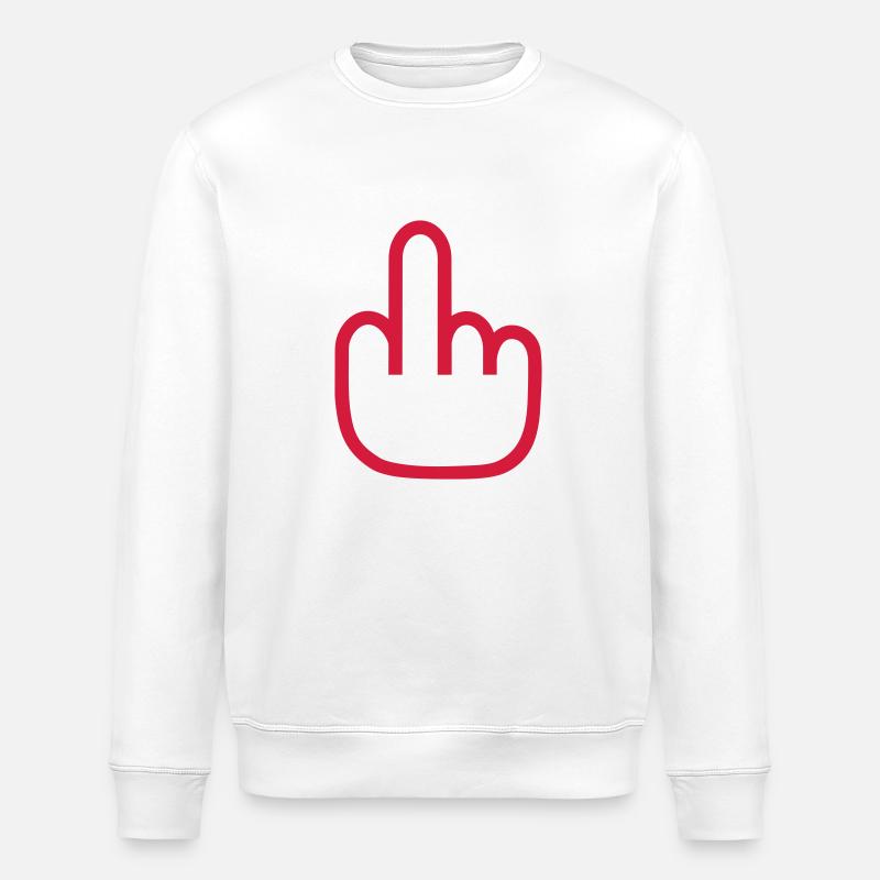 middle finger - Sweat bio ROLLER Stanley/Stella Unisexe - blanc