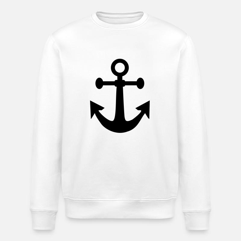 Anchor Ship Seafaring - Stanley/Stella ROLLER Unisex Organic Sweatshirt - white