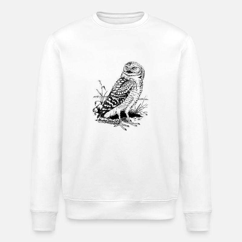 Eule / Kauz - Stanley/Stella Unisex Bio-Sweatshirt ROLLER - Weiß