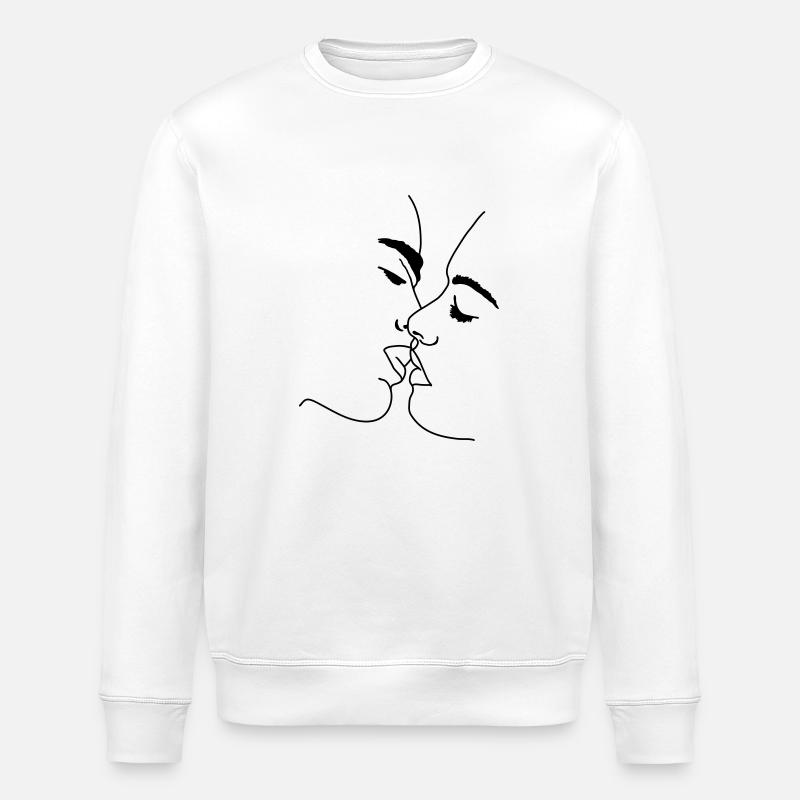 Baiser lèvres bouche kb2 - Sweat bio ROLLER Stanley/Stella Unisexe - blanc
