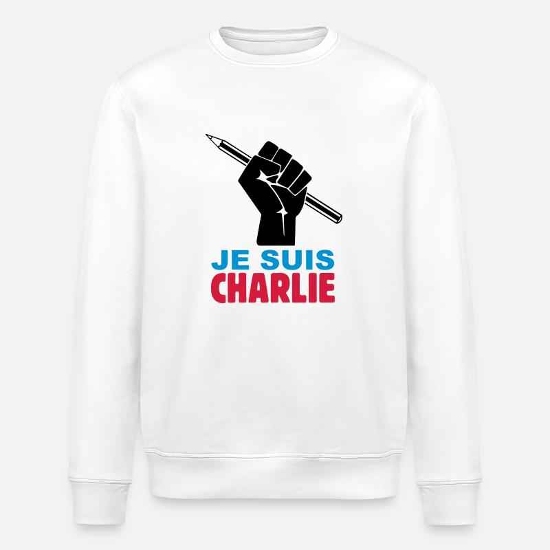 je suis charlie - Sweat bio ROLLER Stanley/Stella Unisexe - blanc
