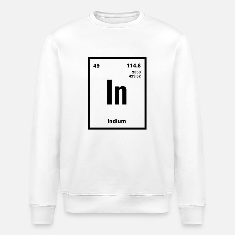 Indium Element im Periodensystem - Stanley/Stella Unisex Bio-Sweatshirt ROLLER - Weiß