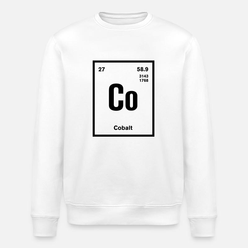 Cobalt Element im Periodensystem - Stanley/Stella Unisex Bio-Sweatshirt ROLLER - Weiß