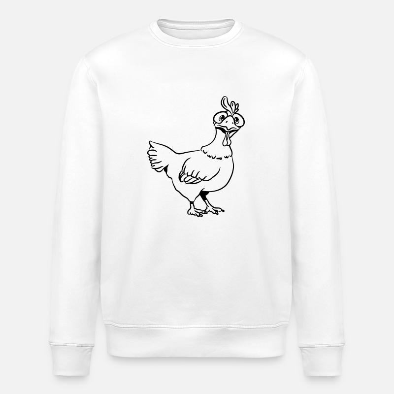 Poulet drôle stupide - Sweat bio ROLLER Stanley/Stella Unisexe - blanc