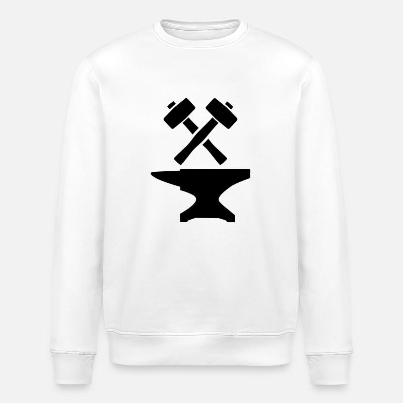 Blacksmith tools - Stanley/Stella ROLLER Unisex Organic Sweatshirt - white