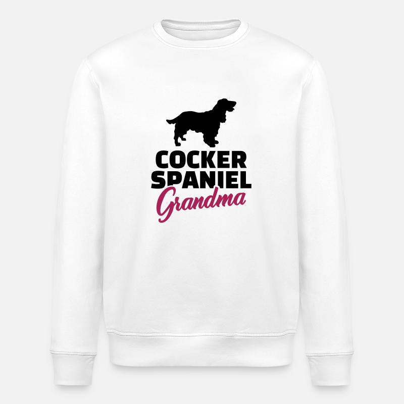 Cocker Spaniel - Stanley/Stella ROLLER Unisex Organic Sweatshirt - white
