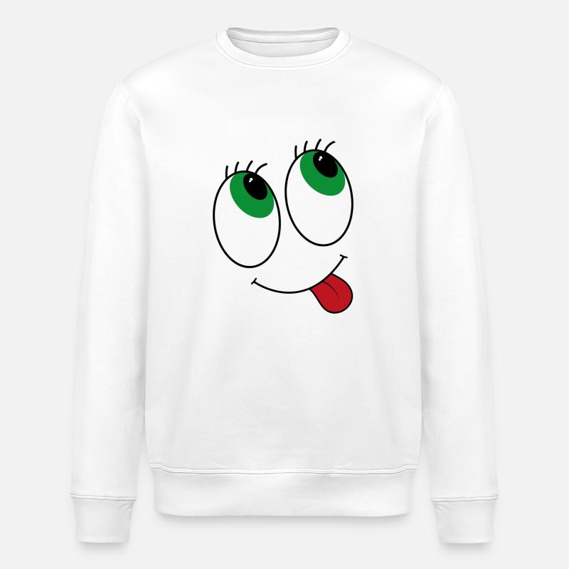 Yeux de style bande dessinée - Sweat bio ROLLER Stanley/Stella Unisexe - blanc