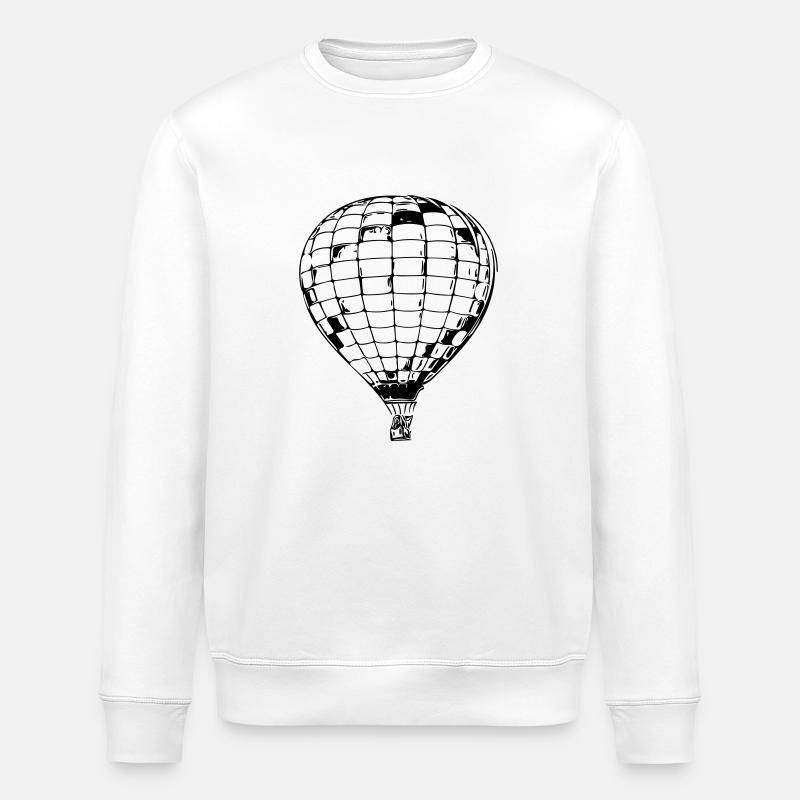 Geometrischer Heissluftballon - Stanley/Stella Unisex Bio-Sweatshirt ROLLER - Weiß