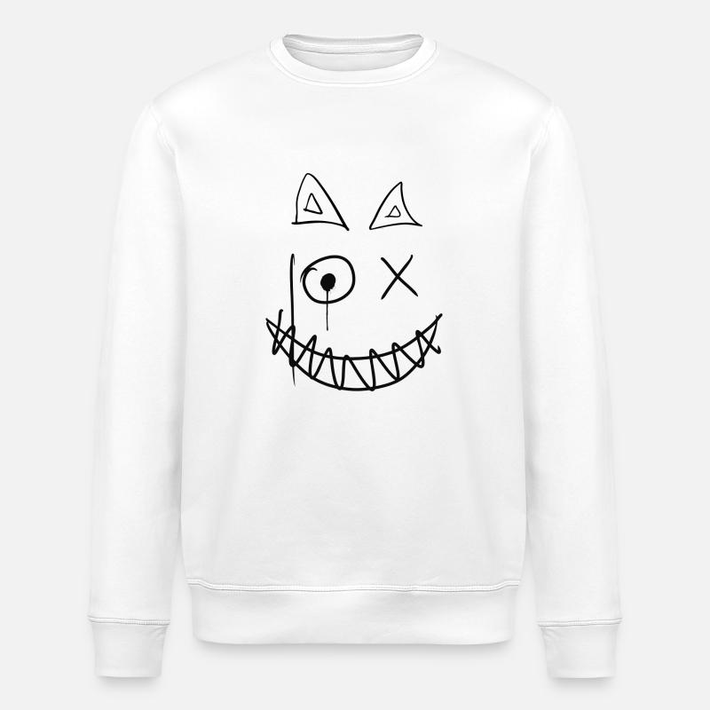Grinsekatze Hahaha - Stanley/Stella Unisex Bio-Sweatshirt ROLLER - Weiß