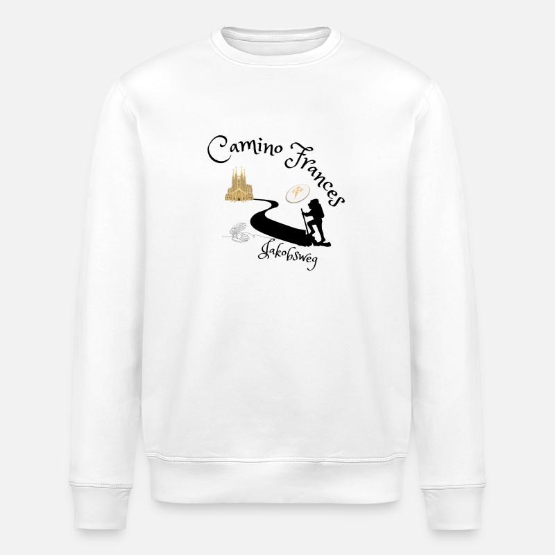 Jakobsweg - Camino Frances - Stanley/Stella Unisex Bio-Sweatshirt ROLLER - Weiß