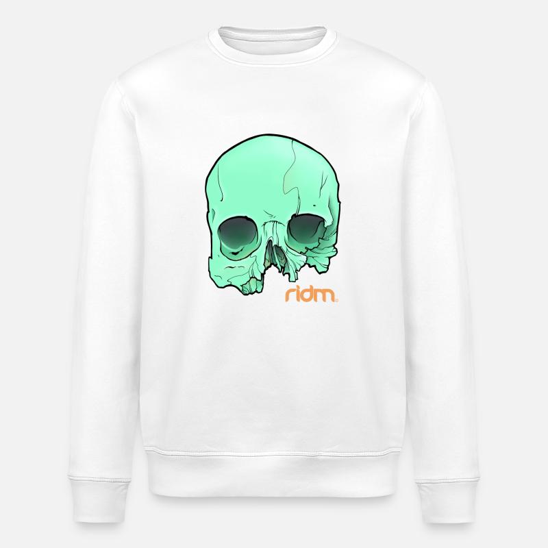 RIDM Crâne Vert - Sweat bio ROLLER Stanley/Stella Unisexe - blanc