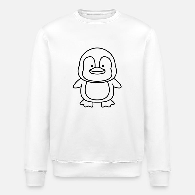 Penguin Comic - Stanley/Stella ROLLER Unisex Organic Sweatshirt - white