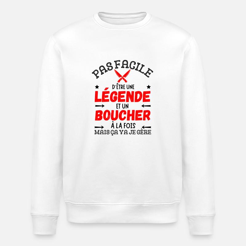 EINE METZGER-LEGENDE - Stanley/Stella Unisex Bio-Sweatshirt ROLLER - Weiß
