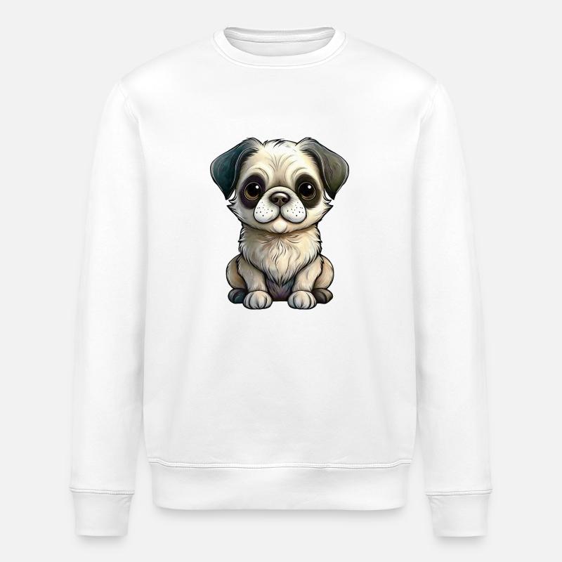 Welpe Hund - Stanley/Stella Unisex Bio-Sweatshirt ROLLER - Weiß