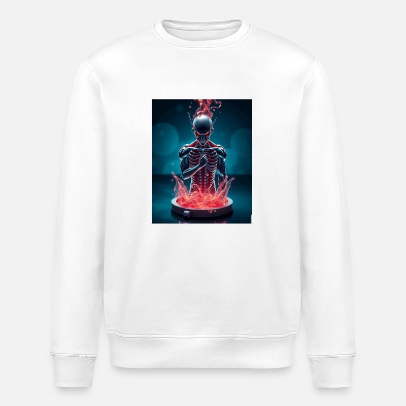 Devil - Stanley/Stella ROLLER Unisex Organic Sweatshirt - white