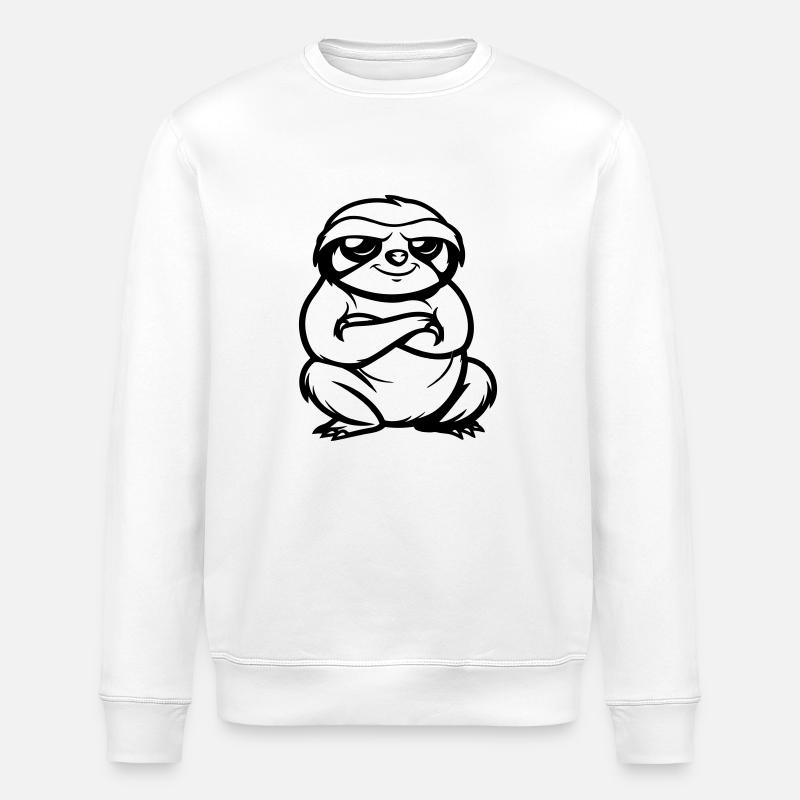 faultier comic - Stanley/Stella Unisex Bio-Sweatshirt ROLLER - Weiß