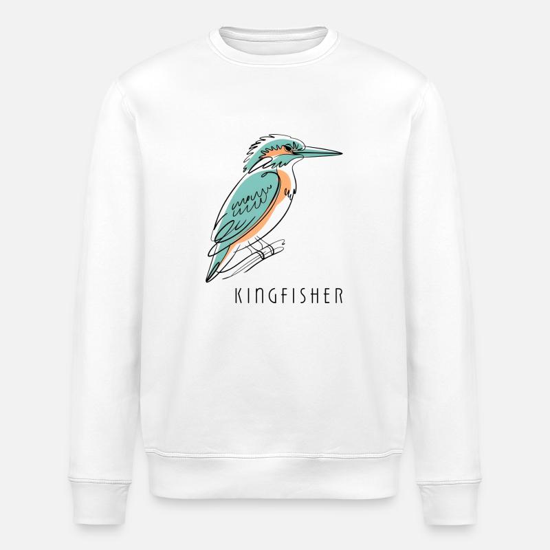 Kingfisher Eisvogel - Stanley/Stella ROLLER Unisex Organic Sweatshirt - white